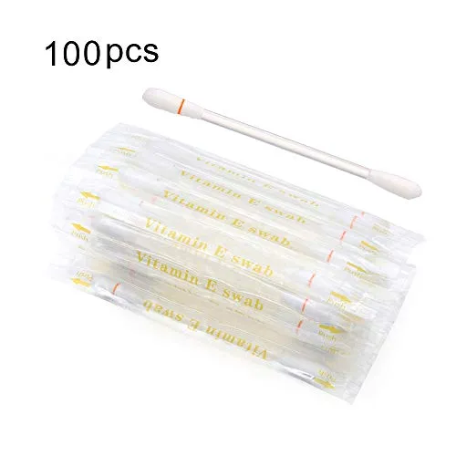 100 pcs Vitamin E Lips Oil Swabs Stick Disposable VE Cotton Swab Protect Lip Gum Anti-dry Moisture For Use Before Teeth Whitening (100 Pcs)