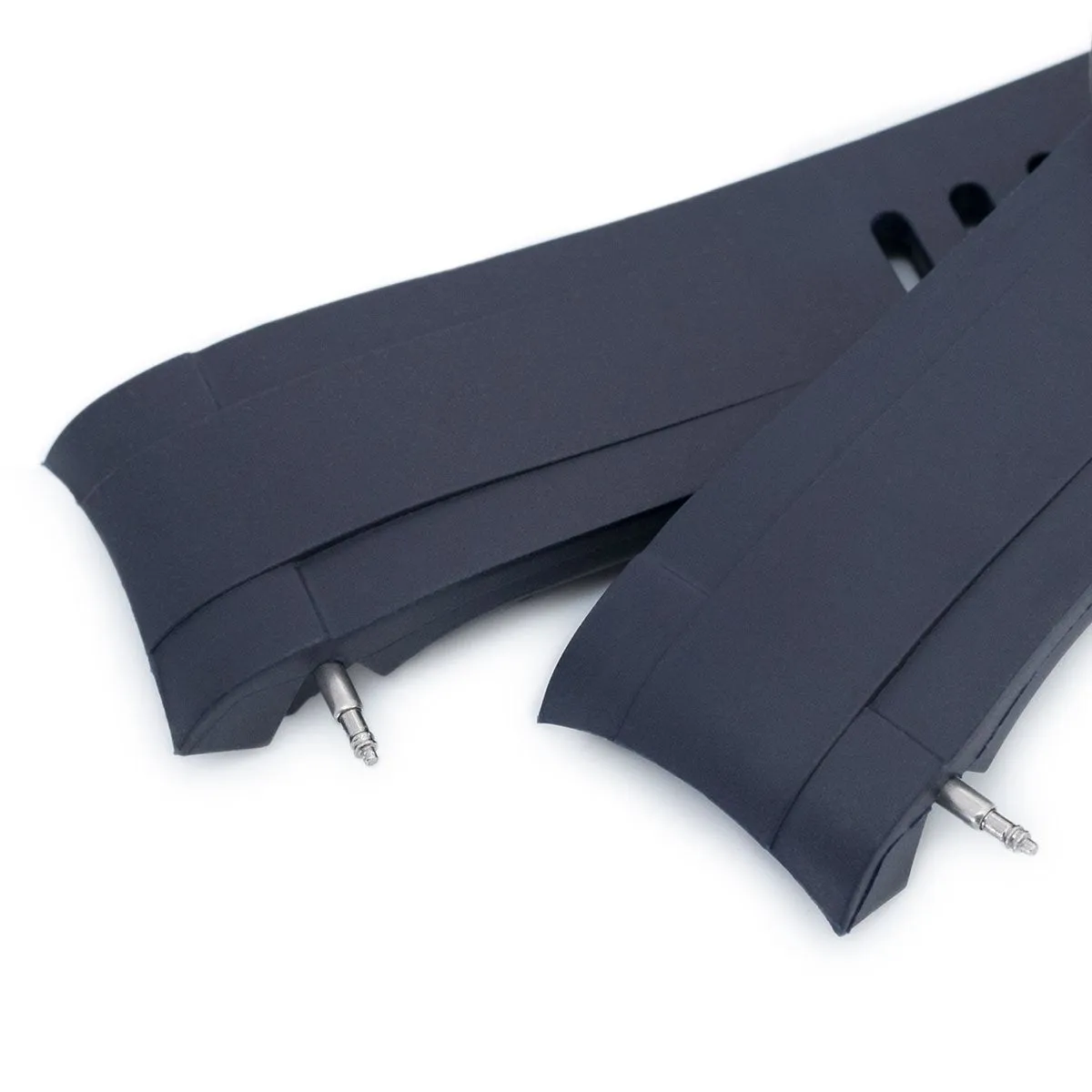 22mm Crafter Blue - Dark Blue Rubber Curved Lug Watch Strap for TUD BB M79230
