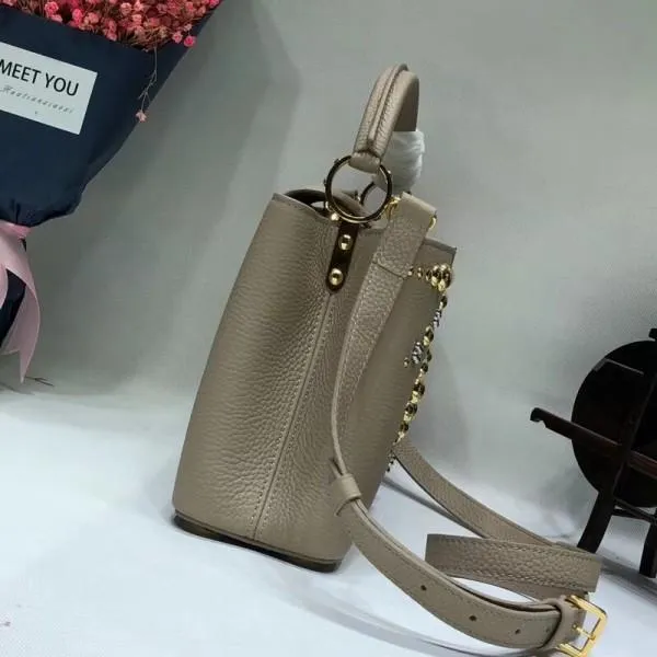 Capucines Bb Sun Sculpture Top Handle Bag M48865 Grey 2018