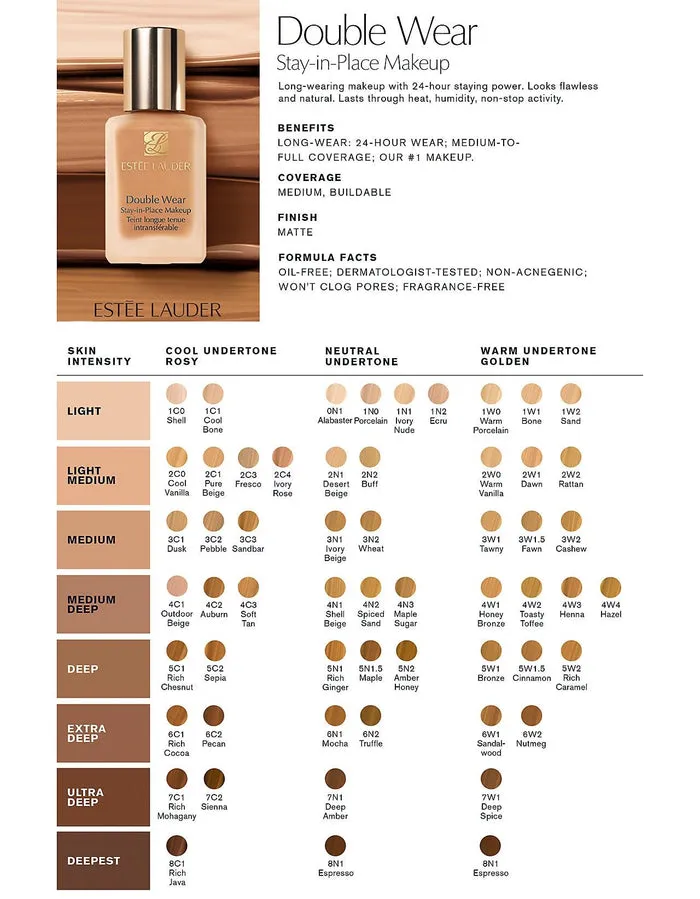 Estée Lauder Double Wear Stay-in-Place Foundation (1W1)