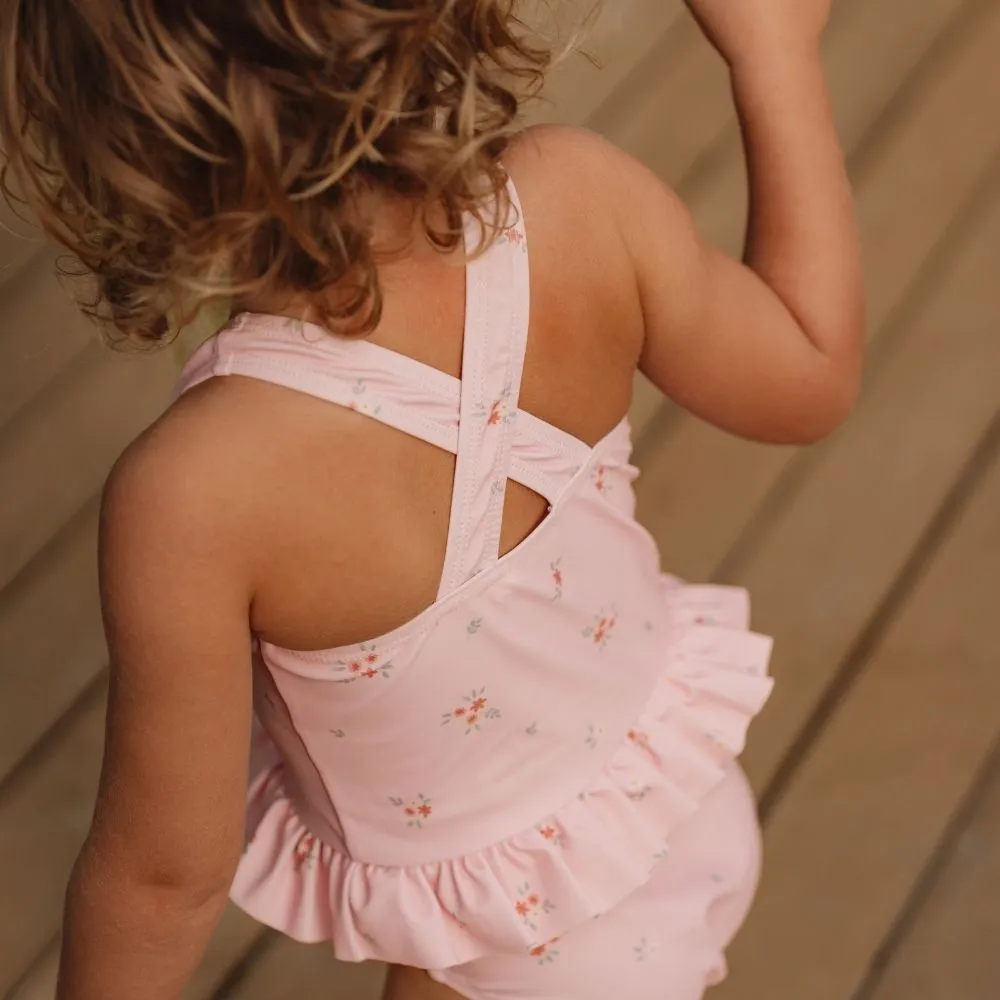 Girls Swimsuit Ruffles Rosy Meadows
