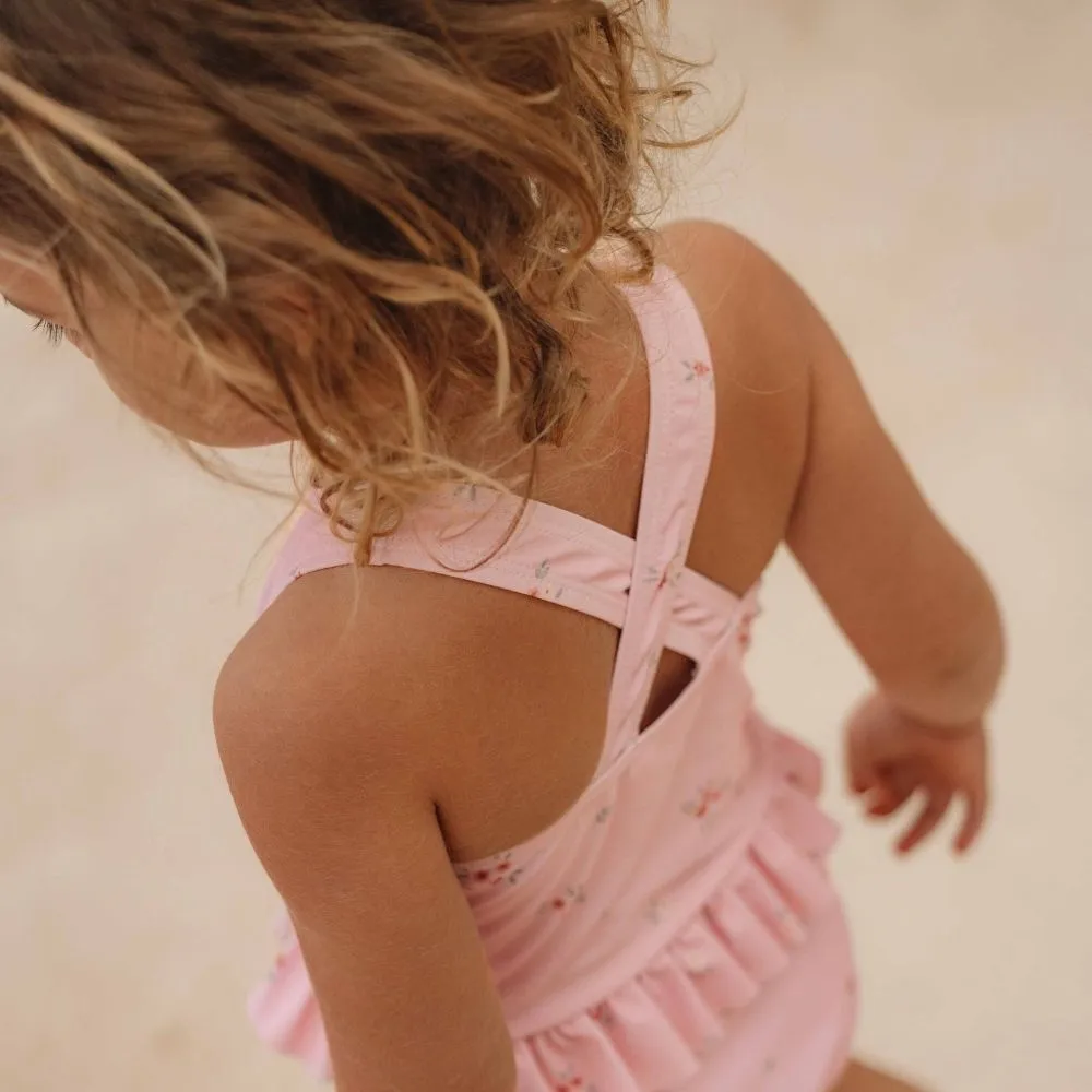 Girls Swimsuit Ruffles Rosy Meadows