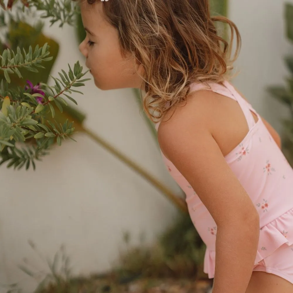 Girls Swimsuit Ruffles Rosy Meadows