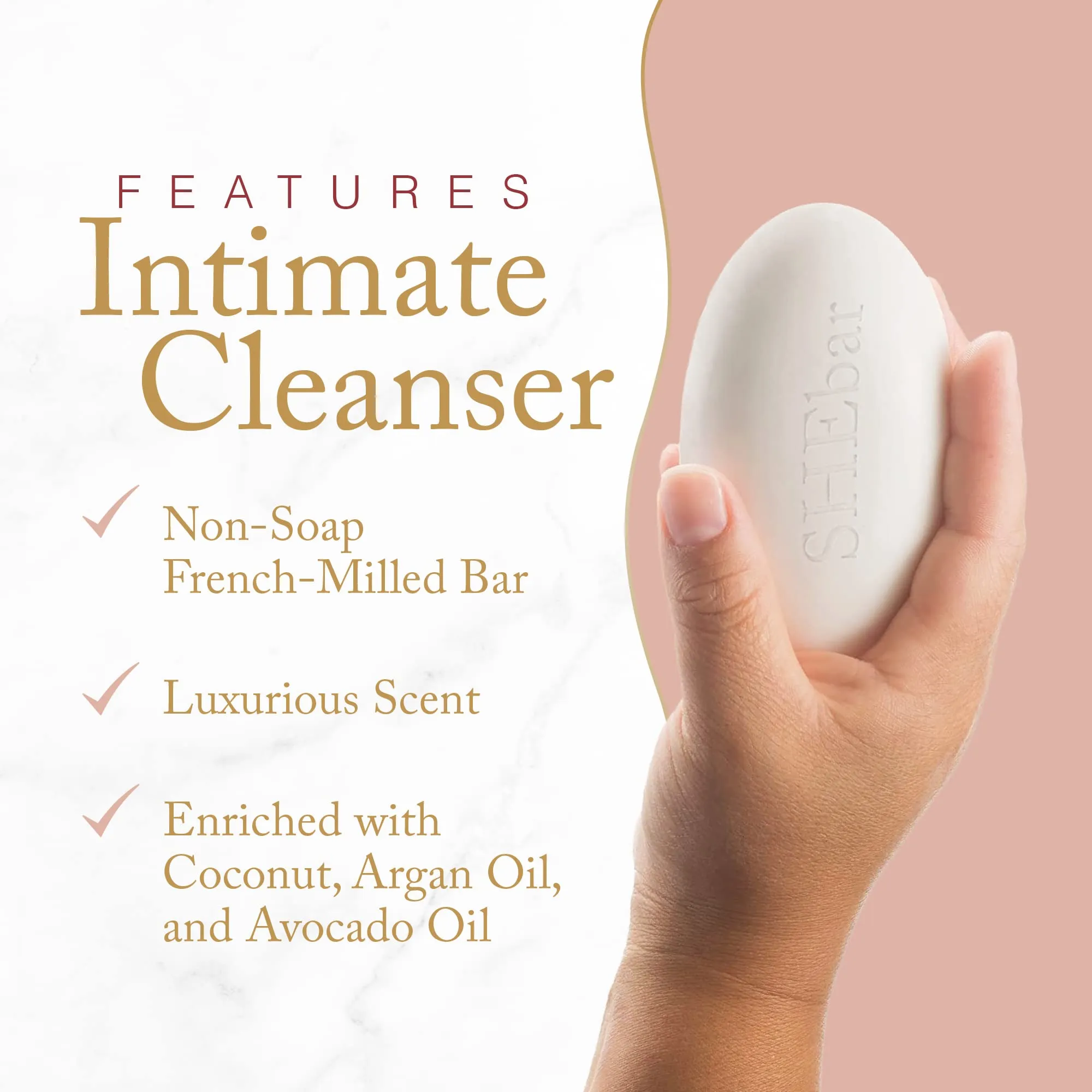 Joylux: SHEbar Intimate Feminine Cleansing Bar with pH-Balanced Formula (3.2oz)