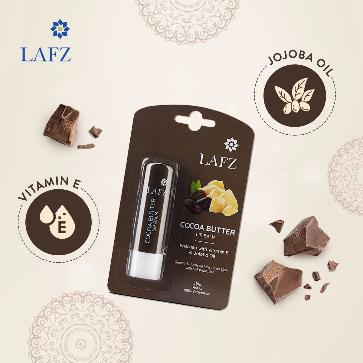 Lafz Moisturizing Lip Balm Cocoa Butter & Peach (4.5gm) - Pack of 02