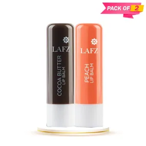 Lafz Moisturizing Lip Balm Cocoa Butter & Peach (4.5gm) - Pack of 02