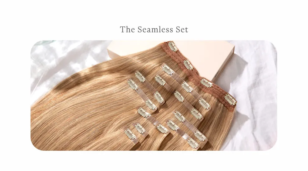 Natural Black, 12" Seamless Clip-In Hair Extensions, 1B | 140g