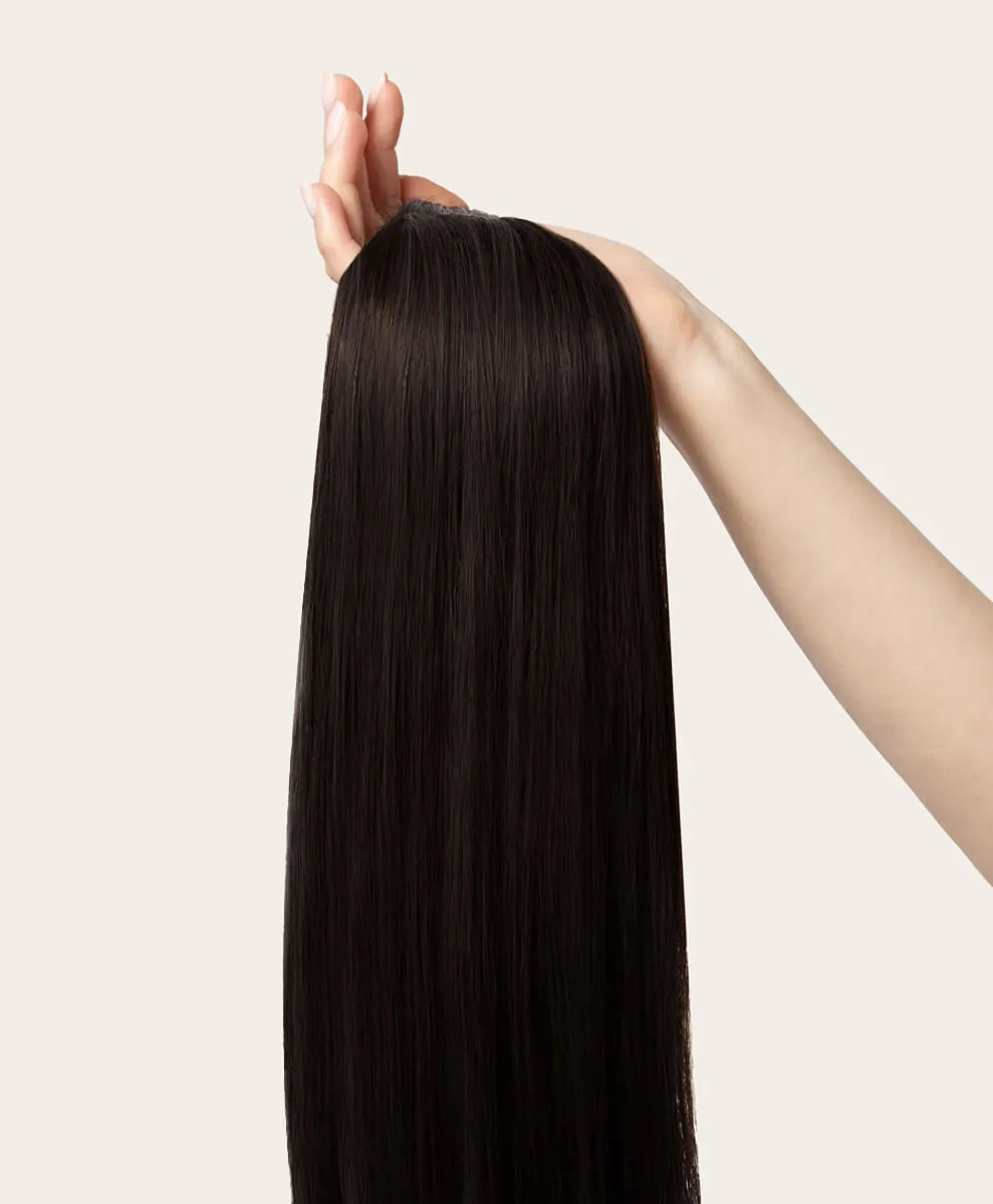 Natural Black, 12" Seamless Clip-In Hair Extensions, 1B | 140g