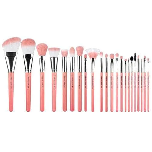 Pink Bambu Deluxe 22pc. Brush Set with Roll-up Pouch