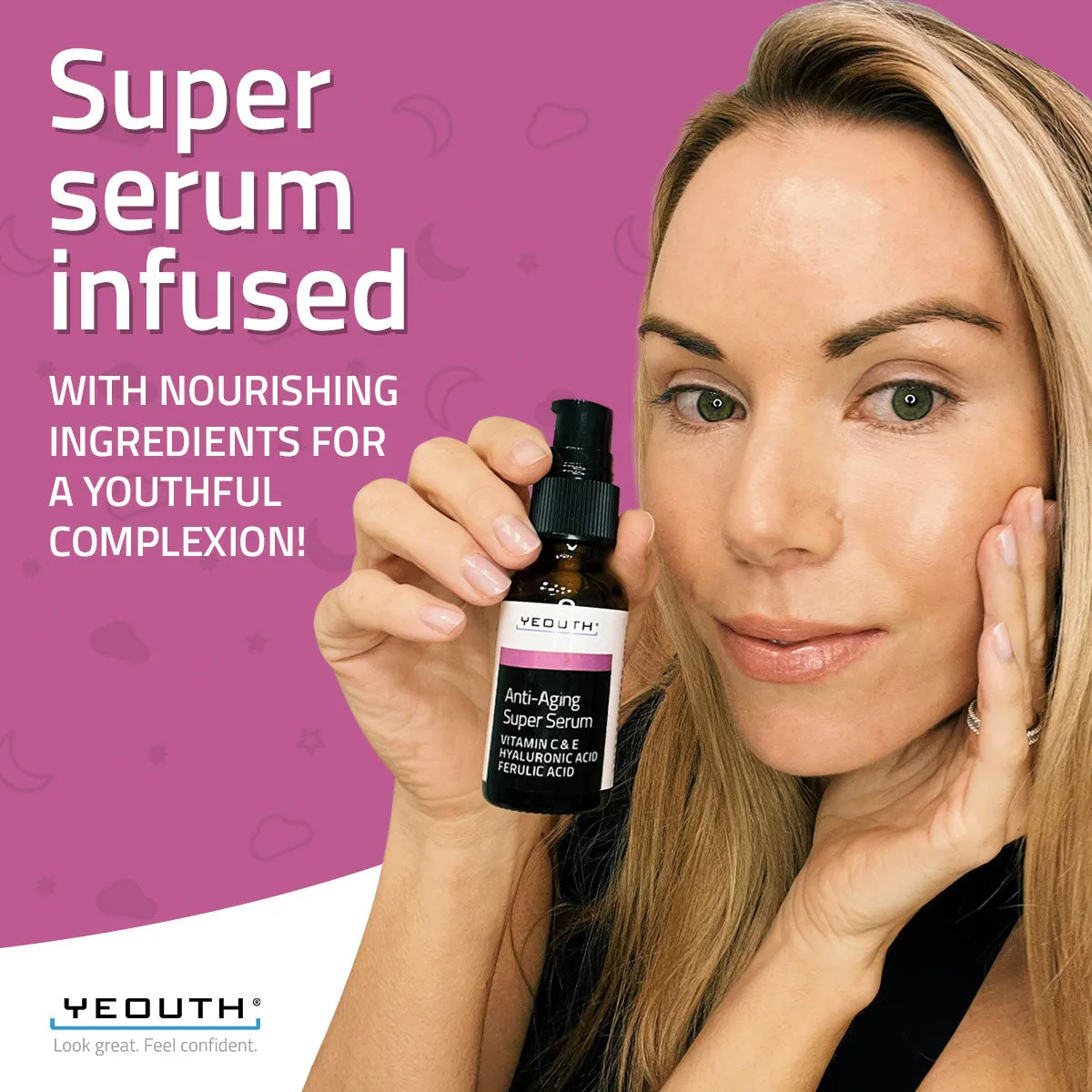 Revitalizing Skincare Essentials: Glycolic Acid 30% Gel Peel 1 oz,  Anti-Aging Super Serum 1 oz, Anti-Aging Moisturizer L22 1 oz & Neck Firming Cream 2 oz