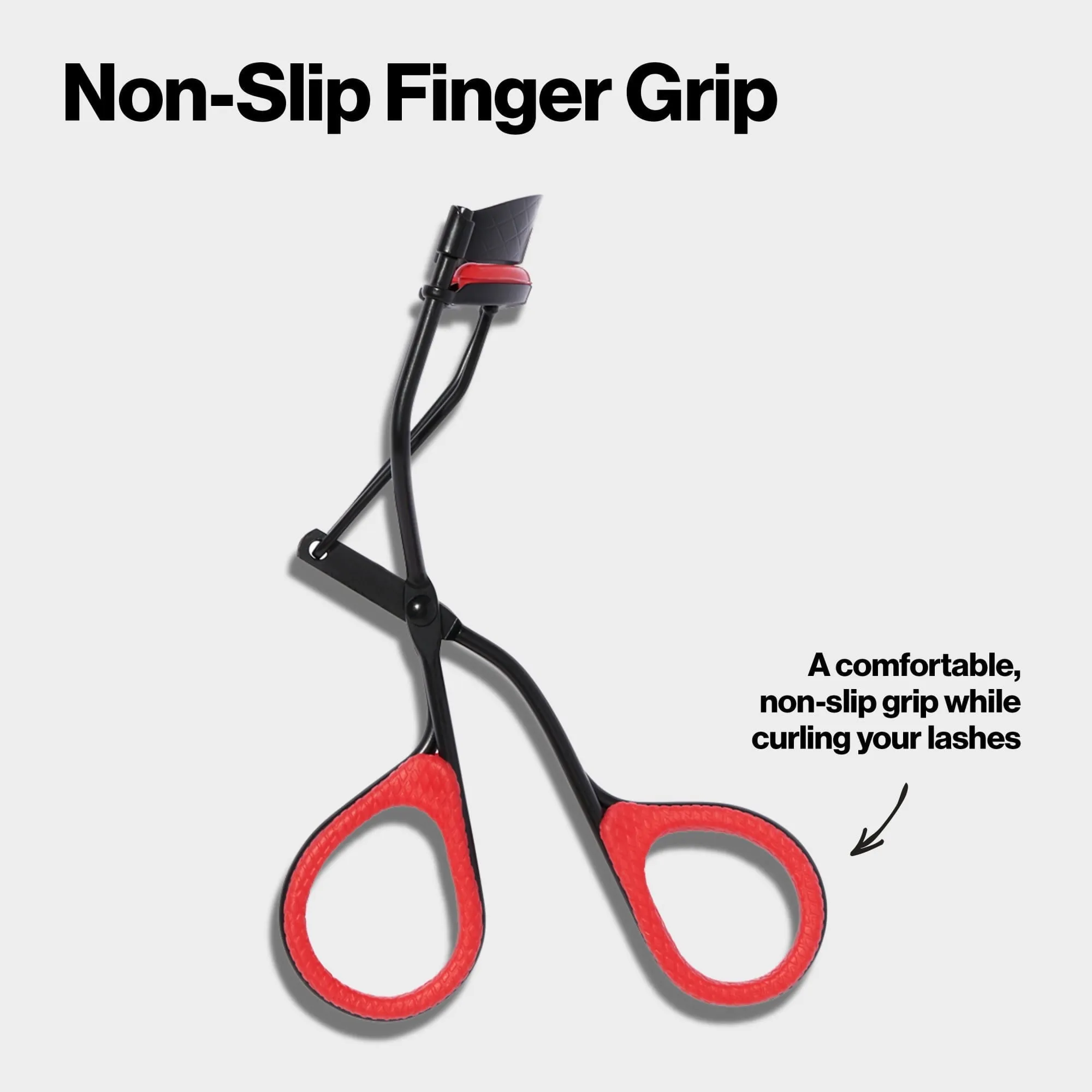 Revlon Extra Curl Eyelash Curler, Non Slip Finger Grip, Black