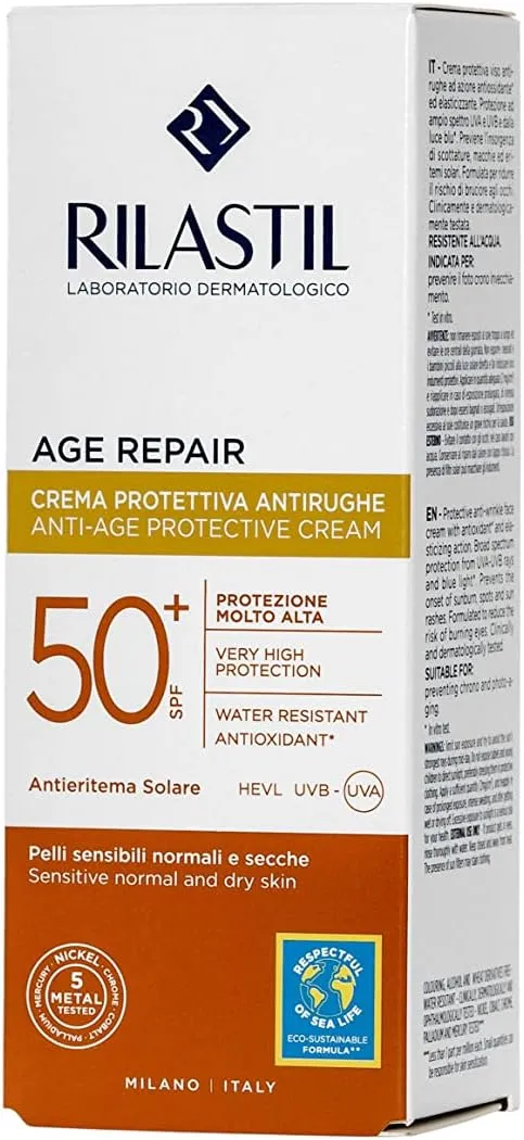 Rilastil Age Repair Anti-Age Protective Cream SPF50  - 40ml | ريلاستيل كريم واقي شمسي ضد الشيخوخة للبشرة الحساسة - 40 مل