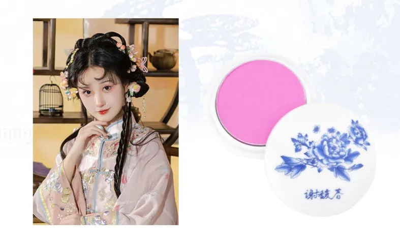 Rouge Powder 胭脂粉饼 Xie Fuchun Traditional Pressed Blush - Peach Pink