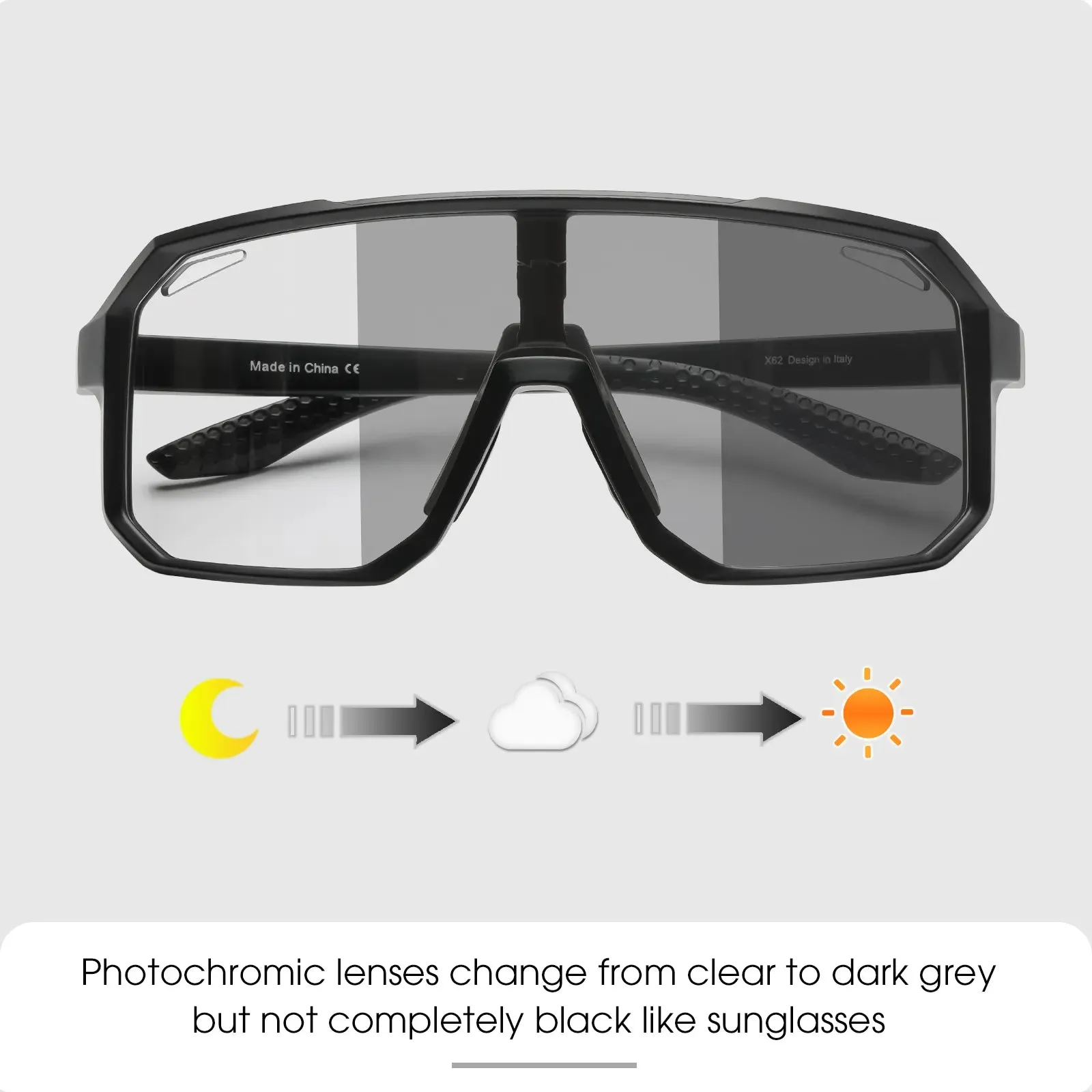 SCVCN Photochromic Cycling Glasses Outdoor Sunglasses Sports Bicycle Running Fishing Eyewear Eyewear Bike Goggles Outdoor MTB