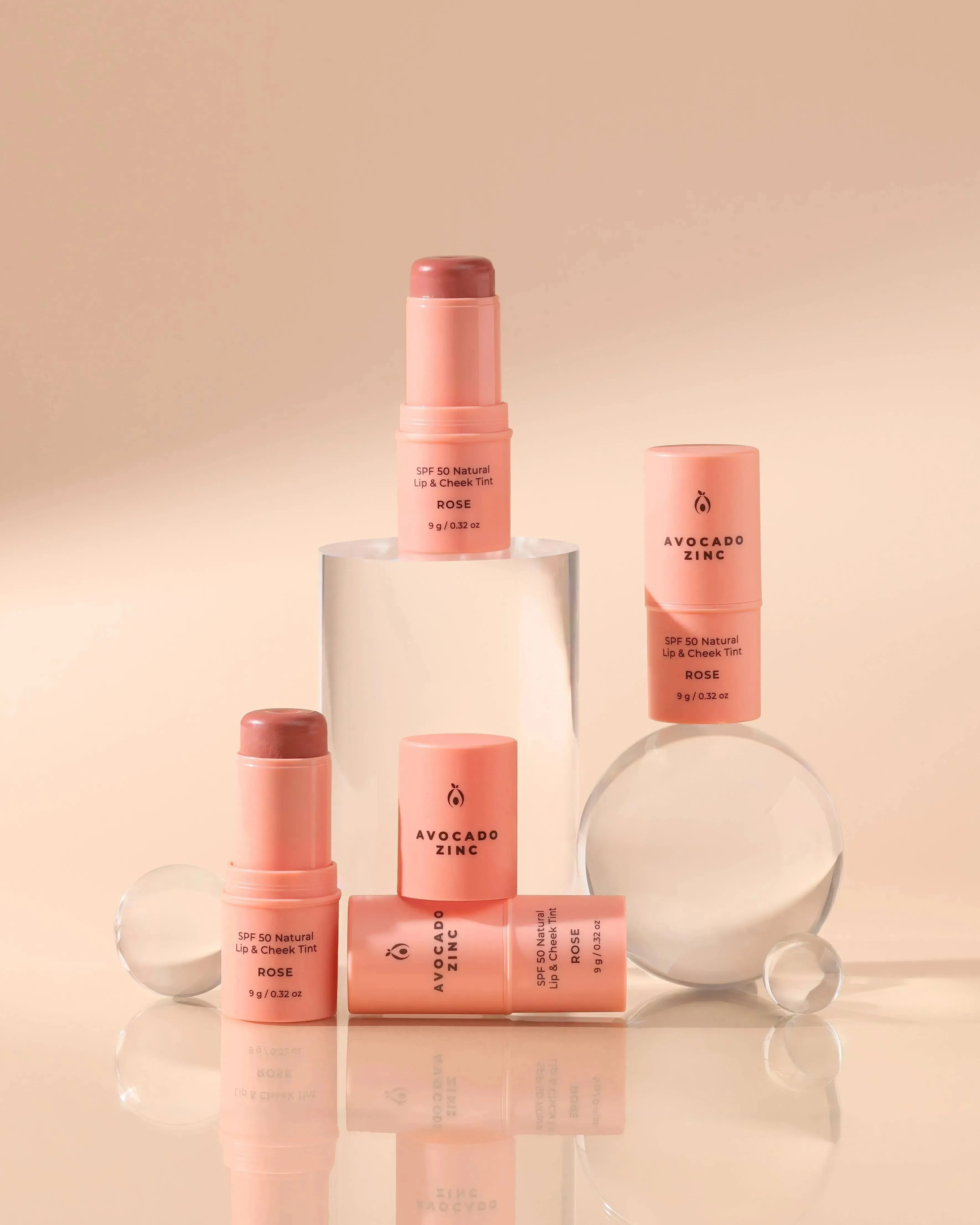 SPF 50 Natural Lip & Cheek Tint - Rose