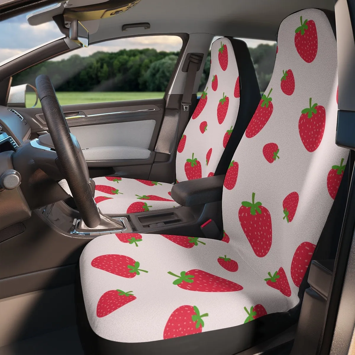 Strawberry Car Seat Covers, Strawberry Cute Car Accessories for Women