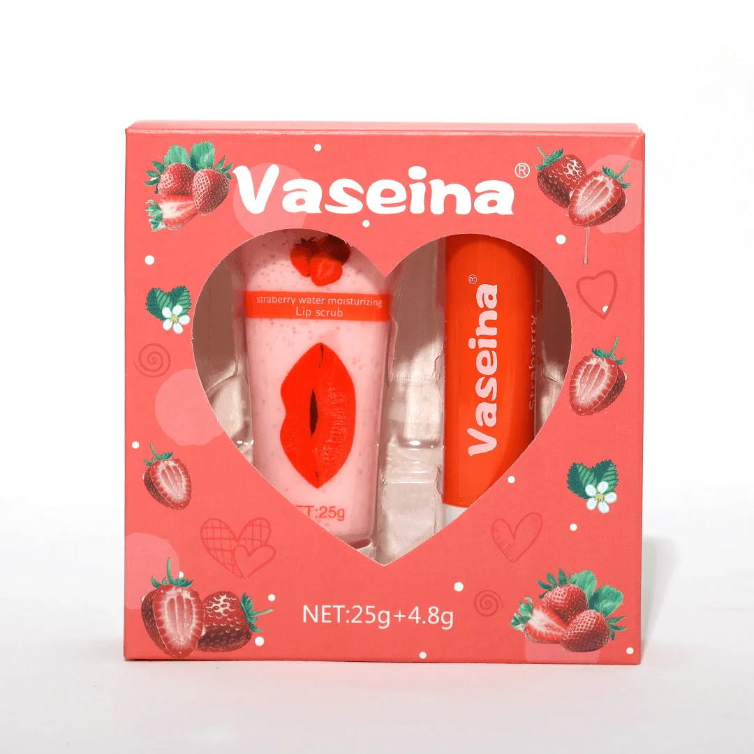 Vaseina Strawberry Water Moisturizing Lip Scrub   Lip Balm - 25g 4.8g