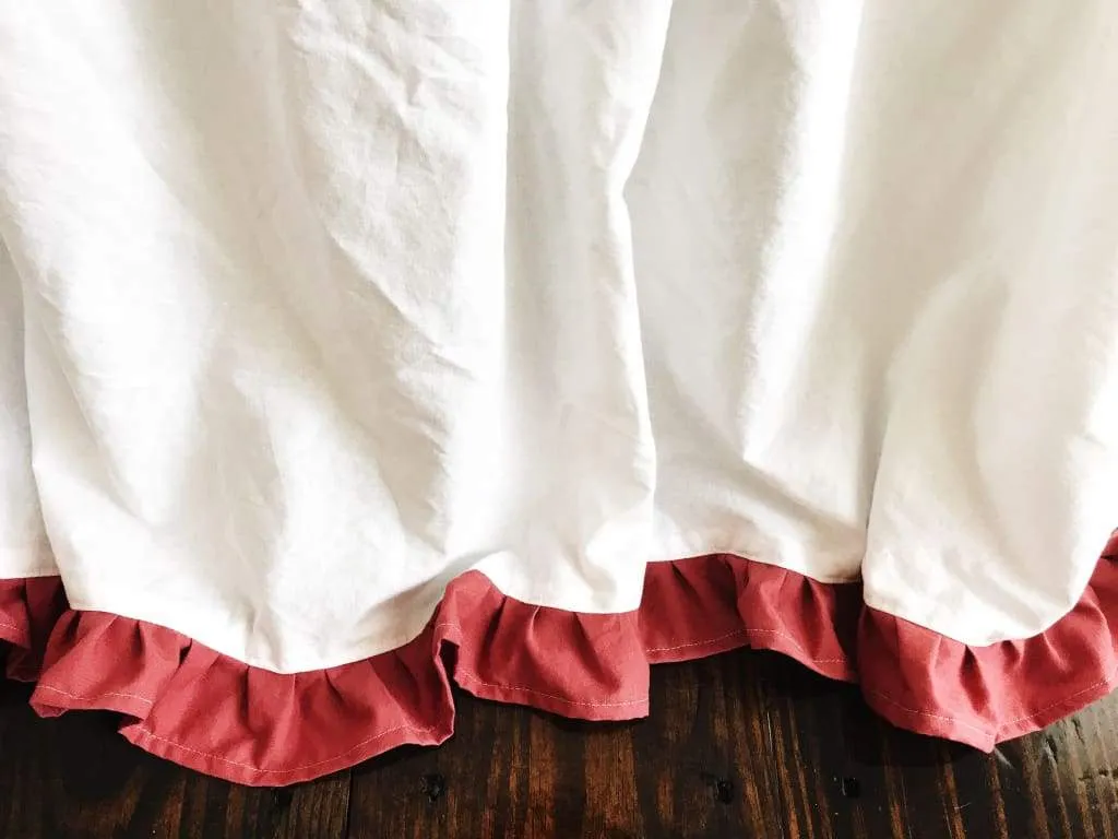 White and Blush Ruffled Crib Bedding Set
