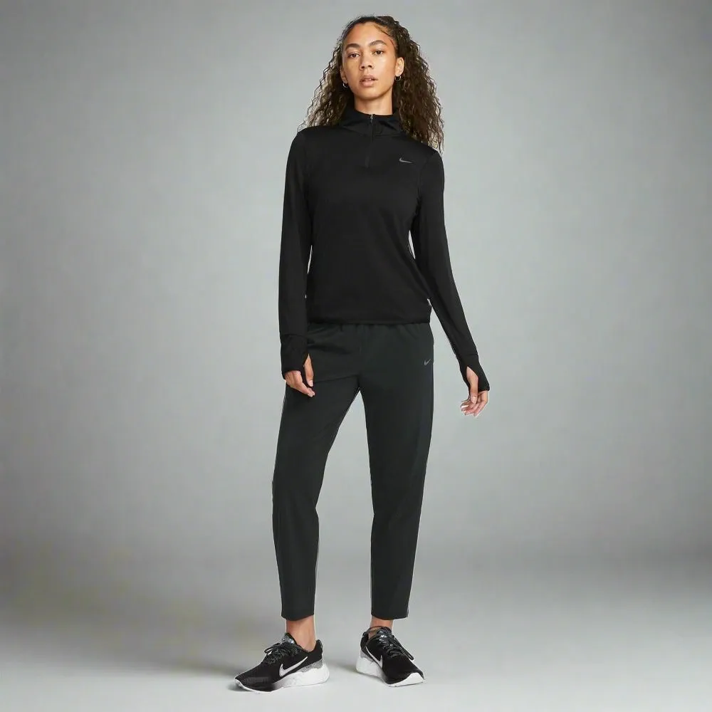 Womens Dri-FIT Swift Element UV 1/4-Zip Running Top - Black