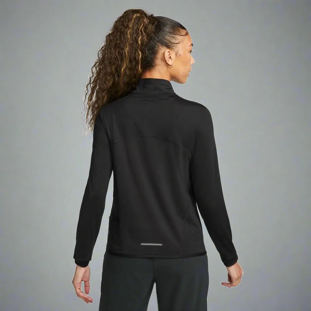 Womens Dri-FIT Swift Element UV 1/4-Zip Running Top - Black