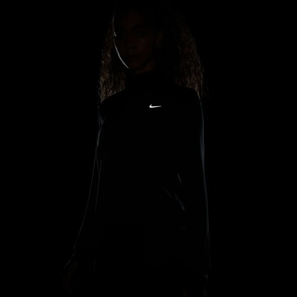 Womens Dri-FIT Swift Element UV 1/4-Zip Running Top - Black