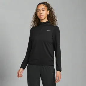 Womens Dri-FIT Swift Element UV 1/4-Zip Running Top - Black